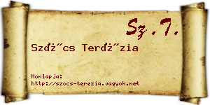 Szőcs Terézia névjegykártya